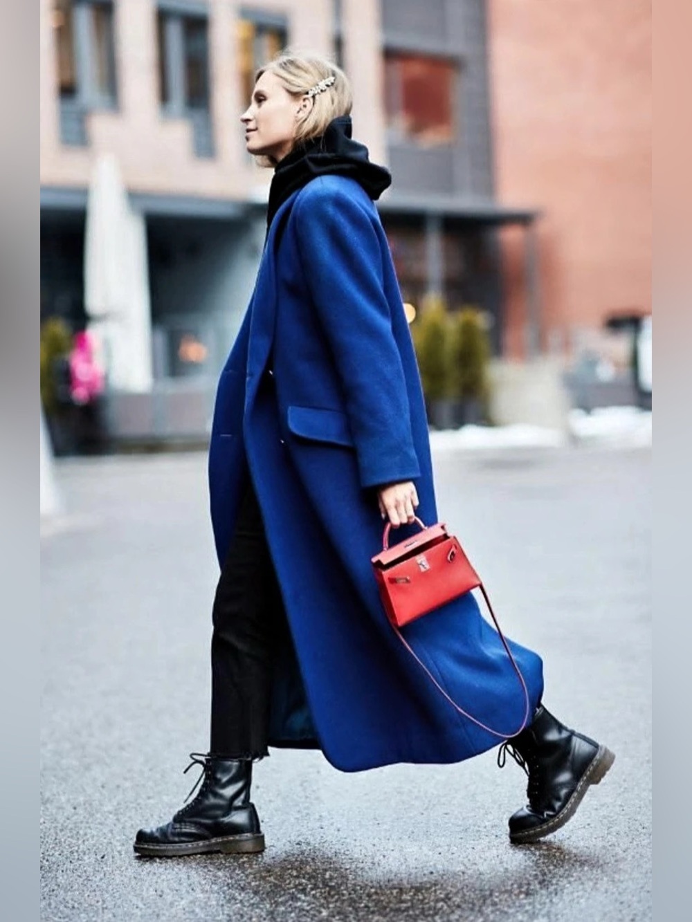 Vtg Mallerette Cobalt Blue Wool Coat